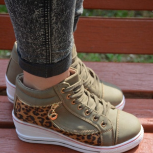 Ghete tineresti, cu imprimeu animal print si platforma - Img 3