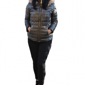 Jacheta casual Pamy,model sidefat ,nuanta de gri inchis - Img 1