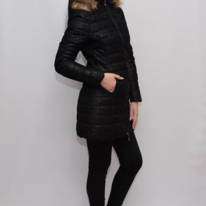 Jacheta neagra, din fas, cu design de dantela aplicata deasupra - Img 5