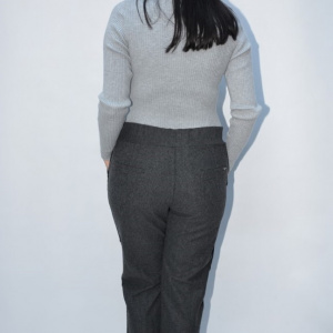 Pantalon casual Jeniffer cu model pe picior ,gri - Img 6