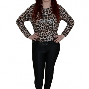 Pantalon chic, nuanta de negru, material usor elastic