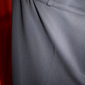 Pantalon de zi cu aplicatii de voal,nuanta bleumarin - Img 4