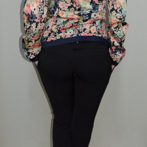 Pantalon elegant lung, croiala moderna, de culoare neagra - Img 5