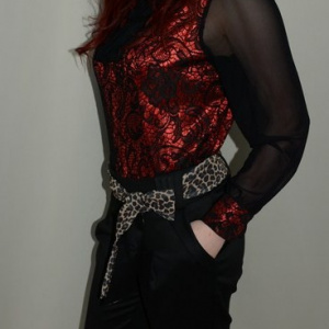 Pantalon fin la atingere, nuanta de negru, buzunare - Img 3