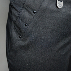 Pantalon in nuanta de negru, design de strasuri laterale - Img 2