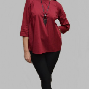 Pantalon modern cu design de capse si usor imblanit, negru - Img 3