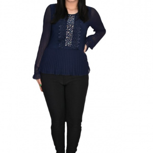 Pantalon mulat Senna tip colant,negru - Img 1