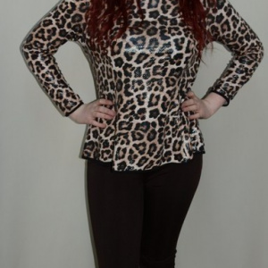 Pantalon office mulat, culoare maro, croiala tip creion - Img 2