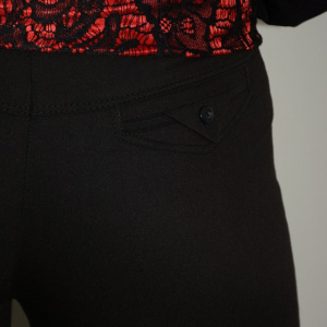 Pantalon rafinat, tip creion, nuanta de negru si cu nasturi - Img 5
