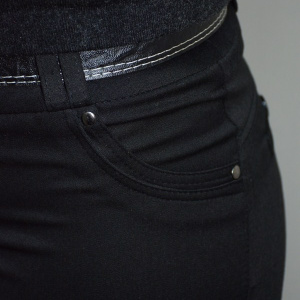 Pantalon trendy, nuanta de negru, inchidere cu fermoar - Img 3