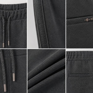 Pantaloni Damă Gri Elastici cu Bandă Laterală Decorativă și Talie Elastica cu Șnur - Img 3