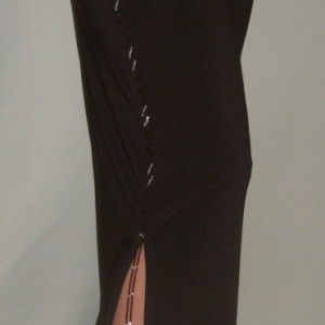 Pantaloni lungi, maro, din material elastic, masuri mici - Img 6