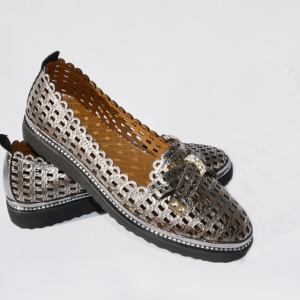 Pantof casual din piele , negru sidef - Img 8