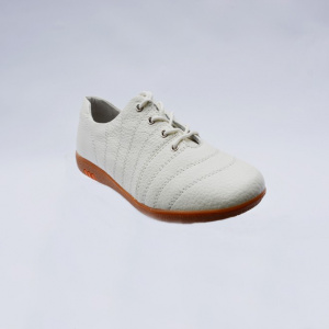 Pantof comod, piele naturala, nuanta de alb, inchidere cu siret - Img 4