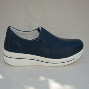 Pantof trendy cu talpa groasa si insertie de elastic, bleumarin - Img 7