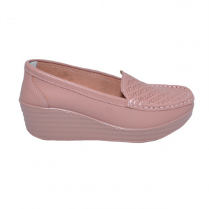 Pantofi damă roz din piele naturală cu platformă confortabilă