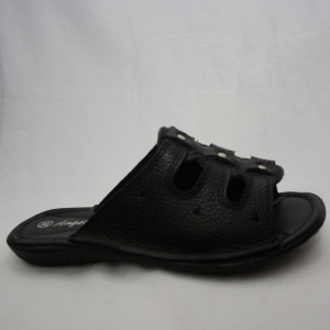 Papuc modern, din piele naturala, neagra, cu talpa joasa - Img 7