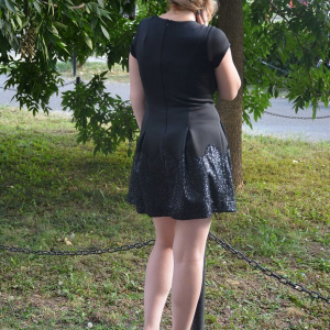 Rochie casual, design cool, tinereasca, cu paiete negre - Img 5