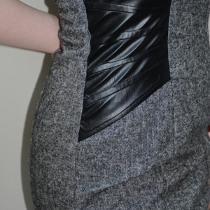 Rochie casual, gri deschis, cu bretele subtiri - Img 4