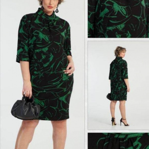 Rochie casual negru & verde Vanessa - Img 2