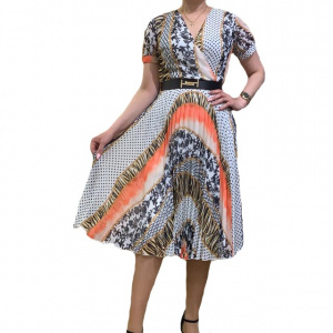 Rochie dama, casual, cu model abstract, multicolor - Img 2