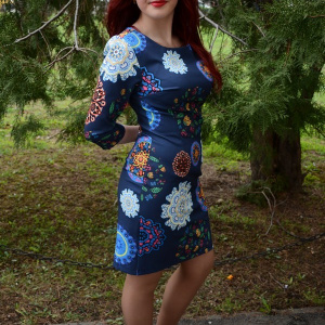 Rochie dama moderna, nuanta de multicolor, design trendy - Img 6