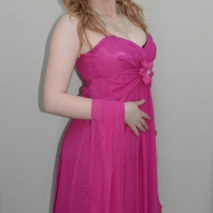 Rochie dama, nuanta de roz, floare moderna aplicata - Img 3