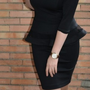 Rochie de ocazie de culoare neagra, model scurt cu croi cambrat - Img 7