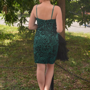 Rochie de ocazie deosebita, cu o fusta din tul detasabila, animal-print - Img 6