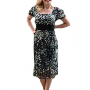 Rochie de primavara-vara, subtire, negru-alb - Img 1