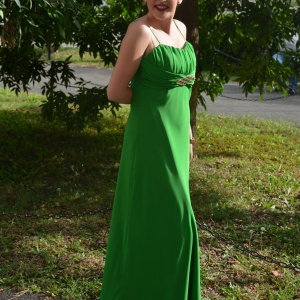 Rochie de seara deosebita, model simplu si rafinat, verde deschis - Img 3