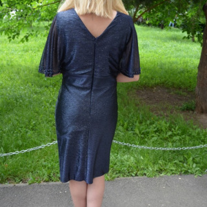Rochie de seara Ynez cu aplicatii de margele,nuanat de bleumarin - Img 5