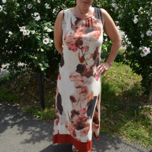 Rochie de zi cu imprimeu floral de culoare multicolora - Img 3