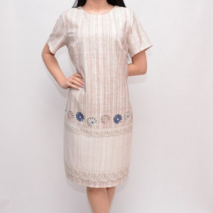 Rochie de zi pentru primavara, vara, cu imprimeu floral, colorat - Img 4