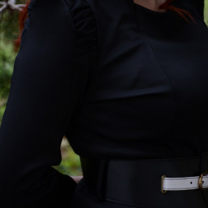 Rochie de zi scurta, de culoare neagra, prevazuta cu decolteu mic - Img 5
