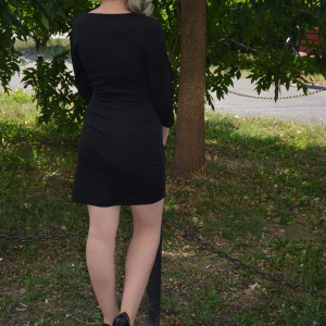 Rochie eleganta, de culoare neagra, midi - Img 5