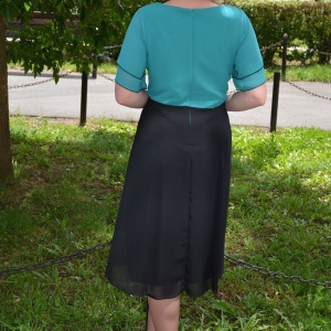 Rochie eleganta, de seara ,scurta din voal bicolora - Img 4