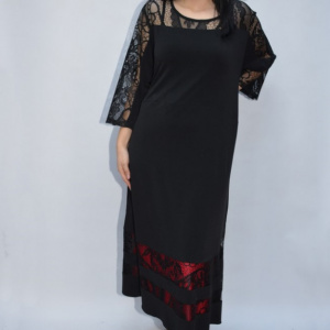 Rochie eleganta Kala cu insertii de dantela,neagra - Img 2