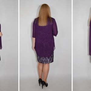 Rochie eleganta Kayla cu aplicatii de margele,nuanta de mov - Img 3
