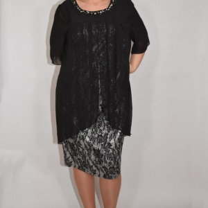 Rochie eleganta Kayla cu aplicatii de margele,nuanta de negru - Img 6