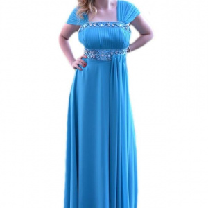 Rochie eleganta lunga, de culoare albastru deschis - Img 1