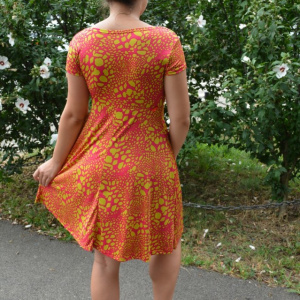 Rochie Eleonor, imprimeu molecular, nuanta de fuchsia - Img 5