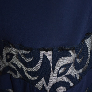Rochie fashion cu insertii tip plasa, nuanta bleumarin, masura mare - Img 7
