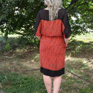 Rochie feminina , de culoare rosu cu buline - Img 6