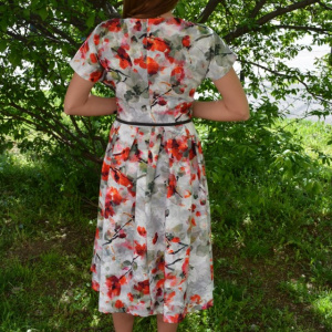 Rochie feminina de vara cu croi lejer si imprimeu multicolor - Img 4