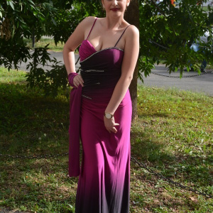 Rochie fermecatoare de gala, lungime maxi, mulata, pe roz-ciclam - Img 5