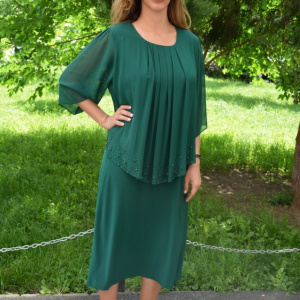 Rochie Hedda verde cu aplicatii de strasuri - Img 4