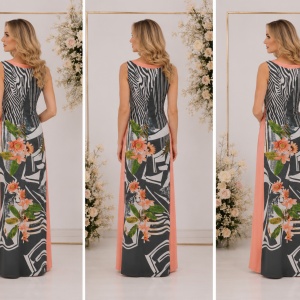 Rochie lunga de zi ,culoare multicolor - Img 2