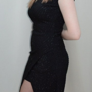 Rochie neagra, design interesant cu sclipici aplicat - Img 4