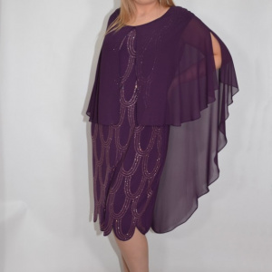 Rochie rafinata Aubree ,nuanta de moc cu aplicatii de strasuri - Img 6